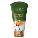 Lotus Botanicals Ubtan De-Tan Radiance Face Scrub | Infused with 24K Gold | For Gentle Exfoliation, Unclogs Pores, Glowing & Rejuvenated Skin, Anti-Tan, 100g