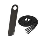 Sheppits Premium Formal Shoes Laces (Black) & Shoe Horn (Grey) Combo | Shoe Care Kit