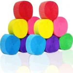 Festiko 12 Rolls Crepe Paper Streamers In 6 Colors For Wedding Ceremony Various Large Festivals Decoration