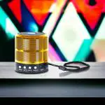 JHN SPEAKERS Bluetooth with FM Radio, USB Pen Drive Slot and Memory Card Slot, AUX Input Mode Speaker (GOLDEN)