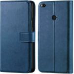 Slugabed Flip Cover Back Case for Mi Max | Leather Finish | Inbuilt Stand & Pockets | Wallet Style Flip Back Case Cover for Mi Max (Blue)