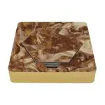 EZ Life Brown and Gold Marble Tile Coaster Set (Set of 6) Pack of 1