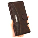 Teletel Professional Leather Finish Cards & Cash Wallet Magnetic Closure Cover For OnePlus 5T| Mobile Case| Back Flip Cover | Coffee Brown