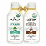 OldGoa Oil Pulling Spearmint & Clove Ayurvedic Mouthwash For Healthy Teeth & Gums, Bad Breath, Healthier Oral Hygiene, Teeth Whitening, Fresh Breath, Detoxification | Oral & Dental Care|Oil Pulling or Mouthwash Combo | 200ML + 200ML