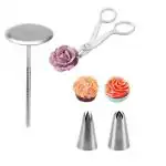 Royale Mesum 2D And 1M Nozzle With Nail Lifter Cake Icing Nozzles Piping Tips Rose