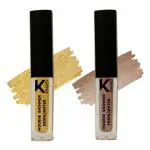 KINDED Golden Glaze and Rose Gold Creamy Finish Liquid Mousse Shimmer Highlighter for Face Makeup Shine Glow, 3 ml - Pack of 2