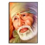Abhi Online Shop Sai Baba Painting Hanging Photo Frame Collage Photo Frames For Wall, For Living Room, Bedroom, Home Wall And Worship Room Decoration New Year Gift (16X24, Colour Sai Baba)