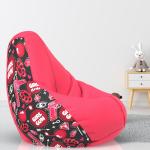 Biggie Bean Bag with Beans Filled - Size : 2XL - 3D Printed Bean Bag with Beans - Designed by : DonnaPaula London - Color: Girl Gun - H - Pink - Best 3D Printed Bean Bag for Living Room - Pre-filled with Beans - Ready to use