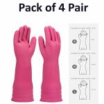 NEW INDIA FIRE TECH Cleaning Wrinkle Glove for Home cleaning Utensils cleaning Bathroom cleaning Gardening, Pink pack of 4 pair