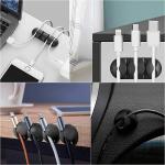 Jalaram ExportsCable Holder Clips Multipurpose Silicone Cable Cord Organizer for Home and Office | Silicone Desk Self-Adhesive Cord Wire Holders