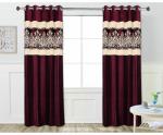 Tanyugg Printed Wine Velvet Window Curtain 5x4 ft (Design Richi Crystal)