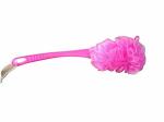Vararo Pink Plastic Long Handle Body Bathing Loofah