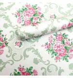 WOLPEP Pink and White Vinyl Floral Self Adhesive Wallpaper