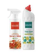 Vooki Ecofriendly Hard Stains Removal Spray, Wipe for Toughest House Hold Stains & Toilet Bowl Cleaner, 100 Flush Protection, (Combo Pack of 2, 500ml Each)