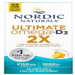 Nordic Naturals, Ultimate Omega 2X with Vitamin D3, Lemon, 60 Softgels