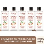 COCO CRUSH Ayurvedic Coconut Oil for Oil Pulling, Cold-pressed & Virgin | Healthy Teeth - Coconut Oil, Peppermint Oil, Clove Oil (5*100 ml) | 500ml