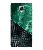 Shivcase OnePlus 3 Black and Green Marble Design Printed Colorful Back Case Cover