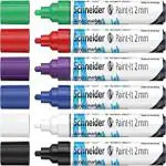 Schneider Paint-It 310 acrylic marker set 1 (2 mm round tip, high coverage, brilliant colour, for almost all surfaces) 6 pieces