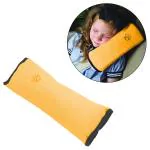 Safe-o-kid 2 Seat Belt Mounted Pillow/Neck Support Pillow, Seat Strap Cushion For Kids, Toddlers, Yellow Pack of 2