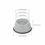 ALAMPAR Plastic Washer Dryer Anti Vibration Pads With Suction Cup Feet, Fridge Washing Machine Leveling Feet Anti Walk Pads Shock Absorber Furniture Lifting Base(4 Piece)