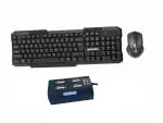 Zebion G2400 Wireless Keyboard and Mouse + Pronto 31 USB HUB Combo Set (Black)