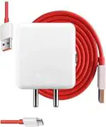 Maxxcen NA 4 A Mobile Oneplus 30W Warp Charge Fast Charger For Oneplus Nord/Nord 2/Nord CE Charger with Detachable Cable (White)