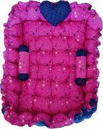 Babysparsh Cotton Baby Bed Sized Bedding Set (Pink and Blue)