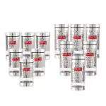 HAZEL Stainless Steel Kitchen Containers I Transparent Kitchen Container Set with Hammered Finish| Multipurpose Storage Box for Kitchen containers, 700 & 1000 ML, Set of 12