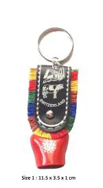 Tej Gifts - DDLJ Bell Swiss Cow Bell Size Small Keyring Key Chain Gifting Item (11.5 x 5 cm)