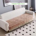 HOKIPO Premium Dutch Velvet Anti Slip Sofa Cover Seat Mat for 3 Seater Sofa, Light Brown (AR-4954-LBR*1)