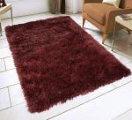 Saral Home Maroon Shaggy Carpet (120x180 cm)