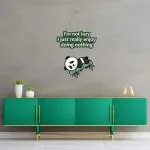 Artvibes Lazy Panda Printed Wooden Wall Hanging with Quotes for Home Decor (WH_5701N)