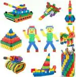 BOMBUS Multicolor Plastic Building Blocks Toy Set for Kids (Pack of 200)