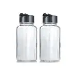 KATHIYAWADI SALES Square Transparent 2 Pieces Glass Spice Jars 120 ml
