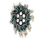 CHAITANYA EMPORIUM scintillating cocktail pearl drop silver ring