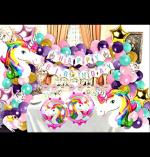 SV Traders Unicorn Theme Happy Birthday Decoration Kids Favorite Combo Kit Of 81 Pcs