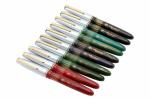 Ledos Black Alloy Steel Fellowship Black Bird Marble Fountain Pen (Pack of 10)
