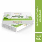 Dishwashing Tablet Natural & Non Toxic Tough on grease Dishwasher Lime & Basil Fragrance - 600 gram X 2