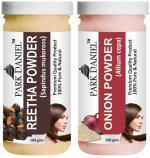 Park Daniel Pure And Natural Reetha Powder And Onion Powder, 100 G Each (Combo Of 2) |Hair Care|Dandruff Control hair Powder|Healthy Strong Hair Mask