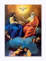 Tamatina Multicolor Religious Jesus And Holy Father God Christian Art Canvas Painting - 36X27 Inch