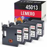 HAIDERY HARDWARE AUTM Lemero Multicolor Compatible with DYMO 45013 S0720530 D1 Tape Label Tape for DYMO Label Manager 160 280 210D Rhino 4200 5200 PC Rhino 6000 (1.2 inch x 23 ft) (4 Pack)