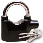 Inditradition High Security Alarm Padlock | Multipurpose Use, 110dba Alarm Sound, 3 Keys (Black)