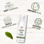 Mom Touch Brightening Green Tea Foaming Face Wash for All Skin Types | Face Wash For Women & Men | Deep Cleaning Face Wash For Prevents Acne & Soothes Dry Skin Facewash - 150 ML