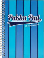 Pukka Pad A5 Size Single Line Ruled Notebook 200 Pages Perforated Pages Wire Bound Blue Card Covers 80Gsm Vogue Range