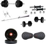 Body Tech Rubber 80Kg-Combo With 14 Inches Dumbbells Rod And 5 Feet Straight 25Mm