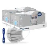CARE VIEW CV2992, SITRA Approved, 3 Ply Colored Disposable Surgical Mask With Built in Metal Nose Pin and 1 Melt Blown Layer (Pack of 400, Grey)