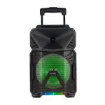 Intex T-300 Pro Super Powerful 30W Sounds Output Portable Bluetooth Multimedia Trolley Speaker with Recording Feature, Wireless MIC, Decoration Dancing Woofer Light (Black)