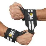 MuscleBlaze Wrist Support for Men & Women, with Reinforced Finger Loop, Wrist Support for Pain Relief (Black and White, Free size)