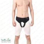 HealthAndYoga EasyPress Adjustable Hernia Belt - Black - Large