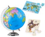 Zest 4 Toyz Globe for Kids, STEM STEAM Educational World Globe with 2 Pcs Puzzle Map for Kids-8 INC